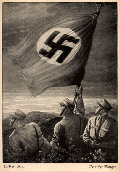 Artist Postcard Walther Gasch, Deutscher Morgen, Wandbild im Braunen ...